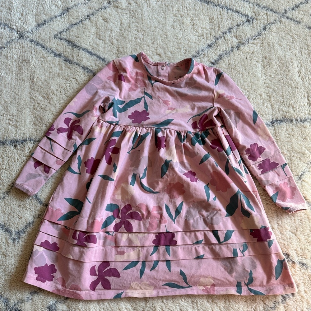 Charming Pink Floral Kids Dress